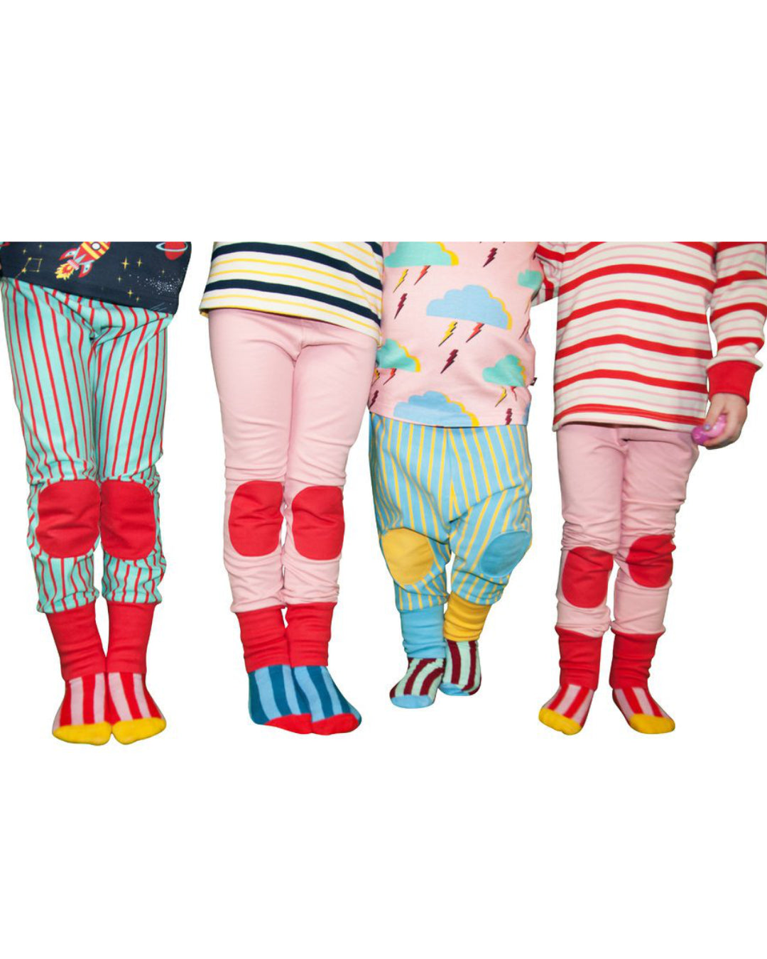 rosa Leggings und blaue Socken von moromini aus Biobaumwolle für Kinder